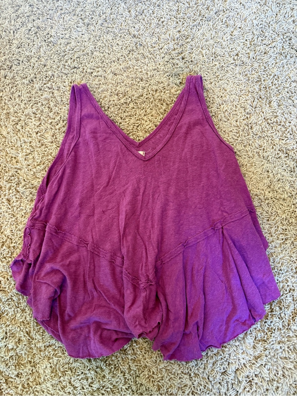 We The Free Sleeveless V-Neck Swing Tank Top - Magenta Purple
